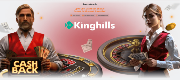 KingHills Casino Live Casino Cashback Promotion