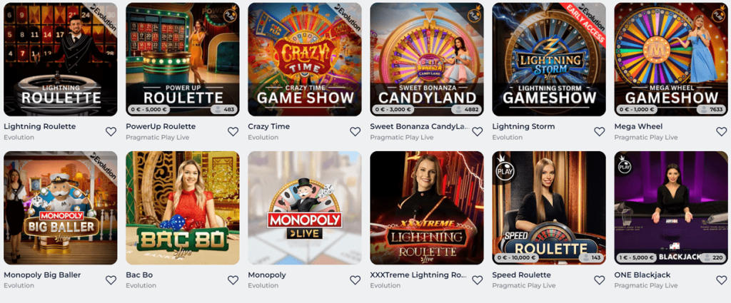 Live Casino Games Available at Kinghills